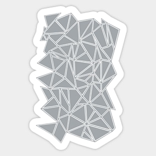 Abstract Shattered Grey and White Sticker